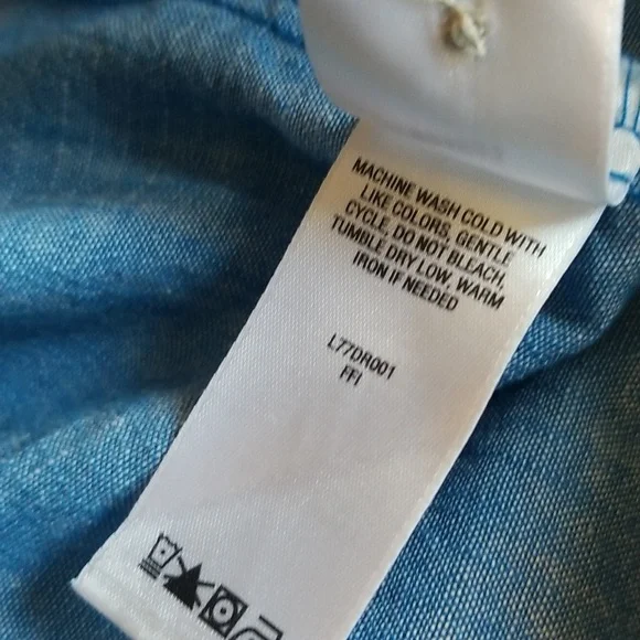 Cabela's Blue Denim Long Sleeve Chambray Shirt Dress Size Small Petite - Picture 12 of 12